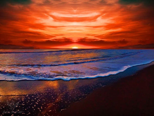 Beach  Sunrise  Painting 