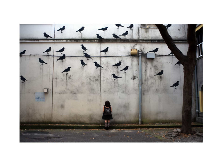 Graffiti Birds Flying Street Art 
