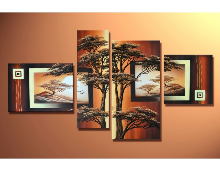 4 Panel Tree Painting Set 