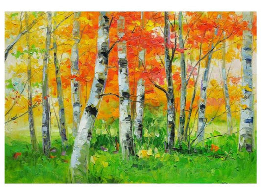 Birch Knife Forest Art Painting