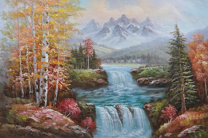 Knife River Tree Art Landscape Painting Set