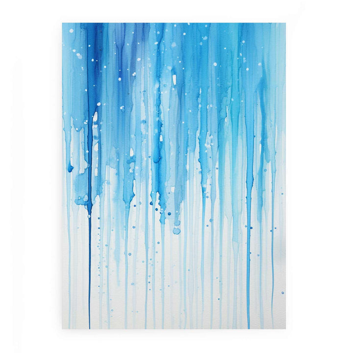Color Drips White Blue Art Painting