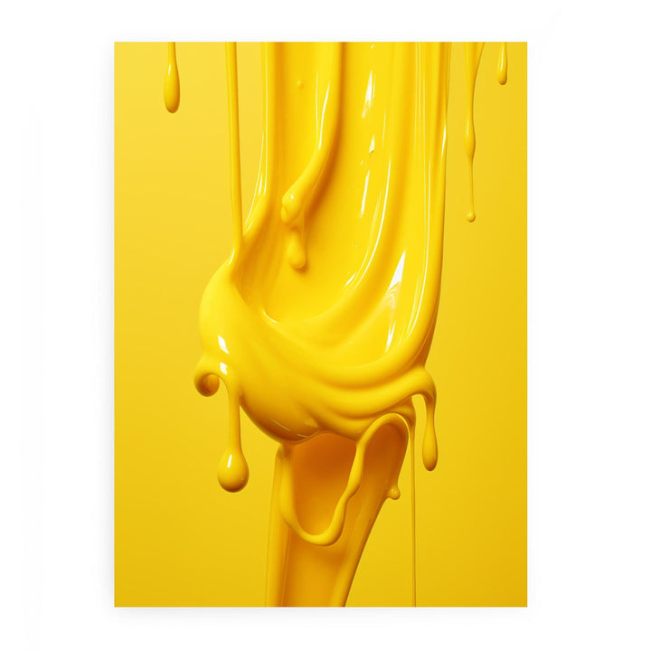 Yellow Art Dripping Color Painting