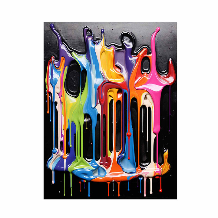 Three Art Dripping Color Painting
