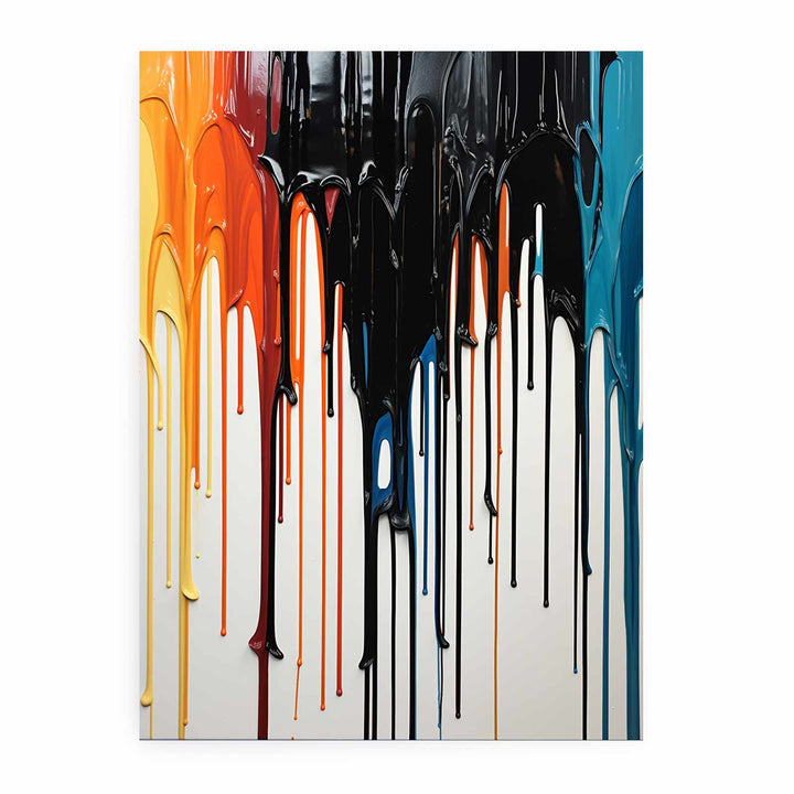 Black Dripping Color Painting