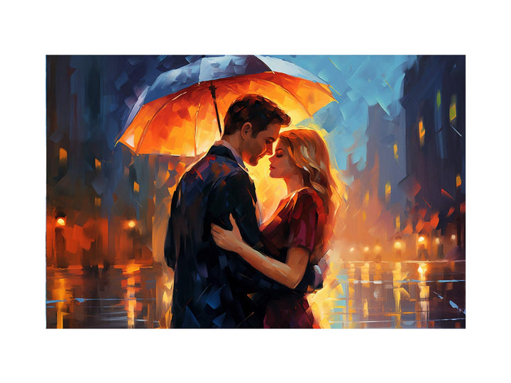 Couple Umbrella Art Painting-1