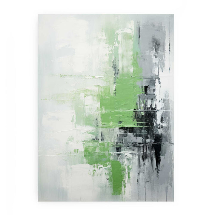 Abstract Green Grey Painting